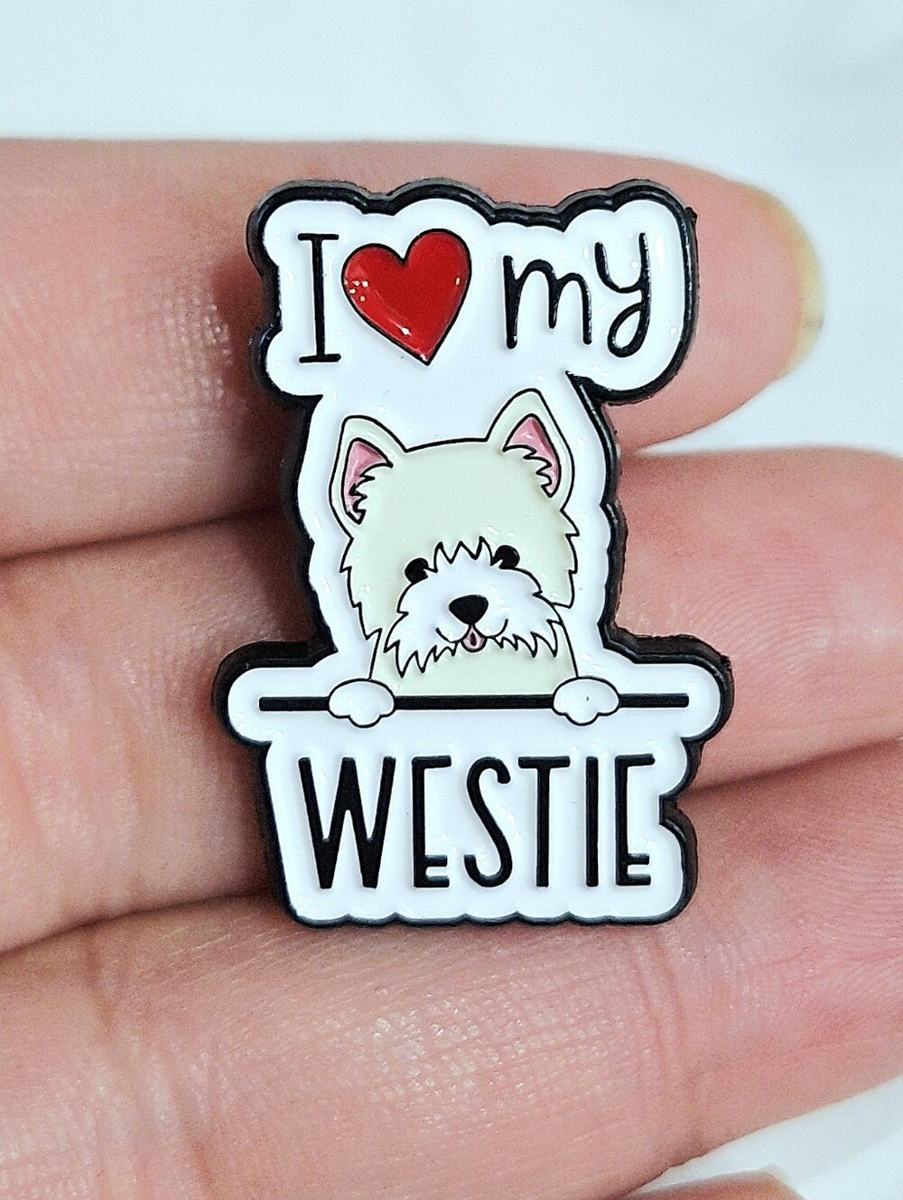 I Love My Westie Dog Enamel Pin